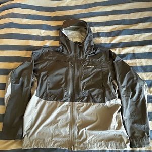 Gray Patagonia rain jacket